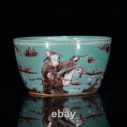 Collectable Art Handmade Famille Rose Porcelain Figure Cup