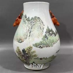 Collectable Art Handmade Famille Rose Porcelain Figure Zun Vase