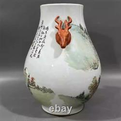 Collectable Art Handmade Famille Rose Porcelain Figure Zun Vase