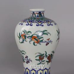 Collectable Art Handmade Painting Dou Polychrome Porcelain FFlowers Plants Vase