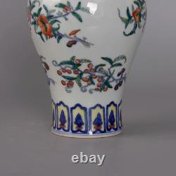 Collectable Art Handmade Painting Dou Polychrome Porcelain FFlowers Plants Vase