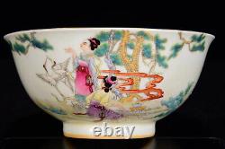 Collectable Art Handmade Painting Famille Rose Porcelain Figure Bowl