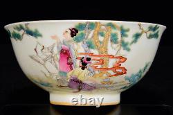 Collectable Art Handmade Painting Famille Rose Porcelain Figure Bowl