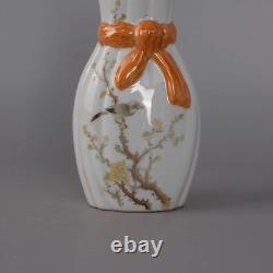 Collectable Art Handmade Painting Famille Rose Porcelain Flowers Bird Vase