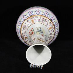 Collectable Art Handmade Painting Famille Rose Porcelain Flowers Shang Vase