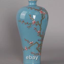 Collectable Art Handmade Painting Famille Rose Porcelain plum blossom Vase