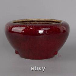 Collectable Art Handmade Painting Red Glaze Porcelain Wash