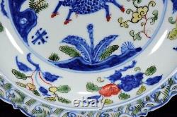 Collectable Beautiful Chinese Hand Five Colours Porcelain Plate