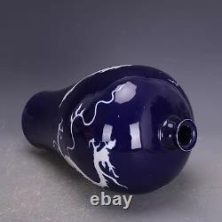 Collectable Chinese Hand Painting Blue&white Porcelain Dragon Mei Vase