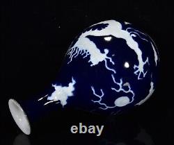 Collectable Chinese Hand Painting Offering Blue Porcelain Dragon Vase