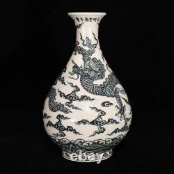 Delicate Chinese Hand Painting Blue&white Porcelain Dragon YuHuChun Vase