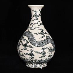 Delicate Chinese Hand Painting Blue&white Porcelain Dragon YuHuChun Vase