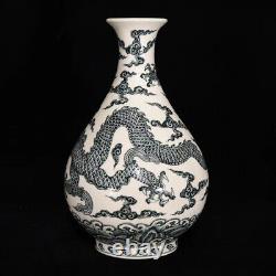 Delicate Chinese Hand Painting Blue&white Porcelain Dragon YuHuChun Vase