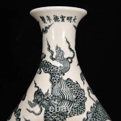 Delicate Chinese Hand Painting Blue&white Porcelain Dragon YuHuChun Vase