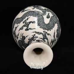 Delicate Chinese Hand Painting Blue&white Porcelain Dragon YuHuChun Vase