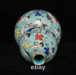 Delicate Chinese Hand Painting Famille Rose Porcelain Flowers Calabash Vase