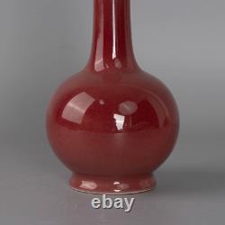 Delicate Chinese Hand Painting Red Glaze Porcelain Vase