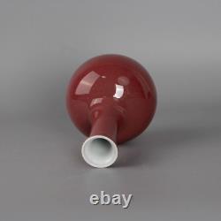 Delicate Chinese Hand Painting Red Glaze Porcelain Vase