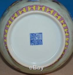 Elegant Antique Chinese Famille Rose Porcelain Vase Marked Qianlong Rare O6916