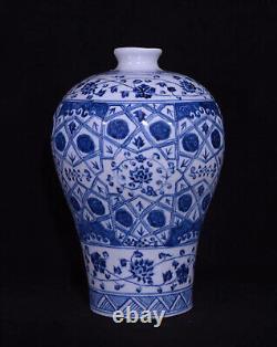 Engaging Chinese Hand Painting Blue&white Porcelain Flowers Plants Mei Vase