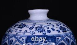 Engaging Chinese Hand Painting Blue&white Porcelain Flowers Plants Mei Vase