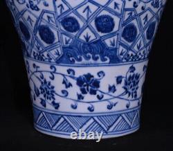 Engaging Chinese Hand Painting Blue&white Porcelain Flowers Plants Mei Vase