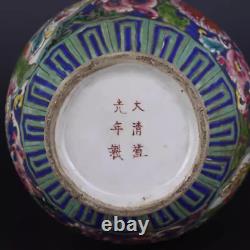 Estate Chinese Freehand Sketching Qing Famille Rose Porcelain Phoenix Vase
