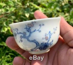 Estate Collection Chinese Antique Blue And White Porcelain Cup
