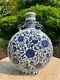 Estate Collection Chinese Antique Blue And White Porcelain Moon Vase