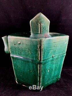 Estate Old House Chinese Antique Green Glazed Porcelain Pottery Teapot