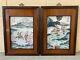 Estate Old House Chinese Antique Painting On Porcelain Plaque Of Warriors Tile