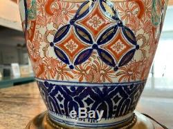 Exceptional 19th Century Chinese or Japanese Imari Porcelain Lamp Vase