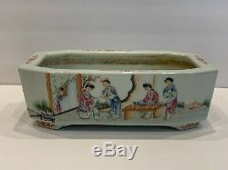 Exceptional Vintage Chinese Footed Porcelain Figural Jardiniere Planter