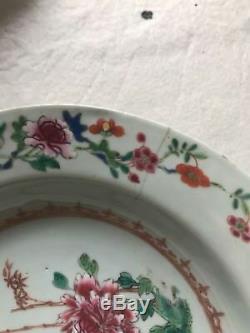 FINE Antique Chinese Yongzheng Famille Rose Porcelain Plate Genuine Original 18c