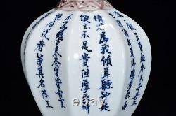 Fine Chinese Hand Painting Blue&white Porcelain Dan Vase