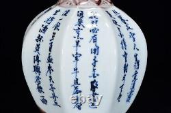 Fine Chinese Hand Painting Blue&white Porcelain Dan Vase