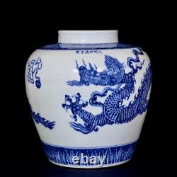 Fine Chinese Hand Painting Blue&white Porcelain Dragon Pot