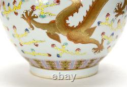 Fine Chinese Qing Guangxu MK Famille Rose Dragon and Phoenix Porcelain Vase