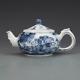 Fine Collectable Art Handmade Blue White Porcelain Figure Teapot