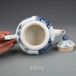 Fine Collectable Art Handmade Blue White Porcelain Figure Teapot