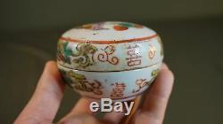 Fine Early 1900 Chinese Famille Rose Porcelain Paste Box