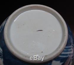 Fine Mid-19th C. Chinese Blue & White Porcelain Vase with Architecture antique