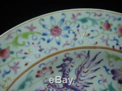 Fine Old Chinese DouCai Hand Painting Porcelain Plate Marked XuanTong