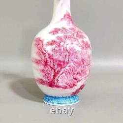 Fine Rare Qing Dynasty Chinese Porcelain Agate Glaze Famille Rose Landscape Vase