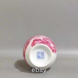 Fine Rare Qing Dynasty Chinese Porcelain Agate Glaze Famille Rose Landscape Vase