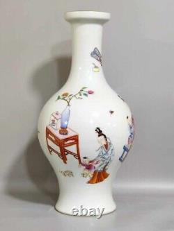 Fine Rare Qing Dynasty Chinese Porcelain Famille Rose Sanniang Teach Son Vase