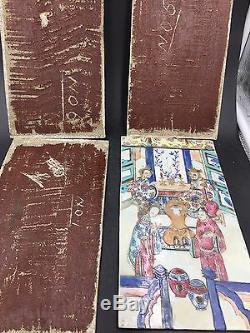 Four Similar Chinese Porcelain Plaques Qing Dynasty Tongzhi Period