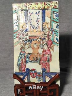 Four Similar Chinese Porcelain Plaques Qing Dynasty Tongzhi Period