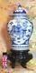 Gorgeous Large Antique Chinese Porcelain Blue And White Vase Jar With Lid Marked