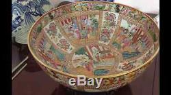 HUGE 19th C. Chinese Qing Dynasty Famille Rose Porcelain Punch Bowl